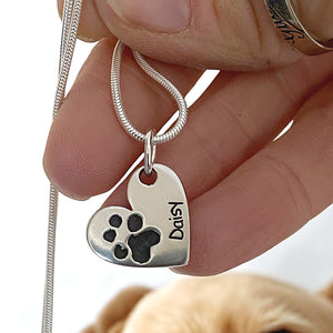 Pawprint Heart Sterling Silver Pawprint Jewellery